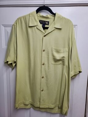 Nat Nast 100% Silk Light Green Shirt Medium